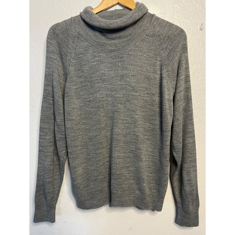 Vintage Designers Originals Womens 38 Medium Gray Turtleneck Sweater USA Acrylic